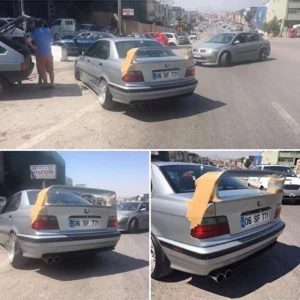 Fifty Tunning BMW E36 (4 PARÇA) UYUMLU SPOYLER FİBERGLASS BOYASIZ